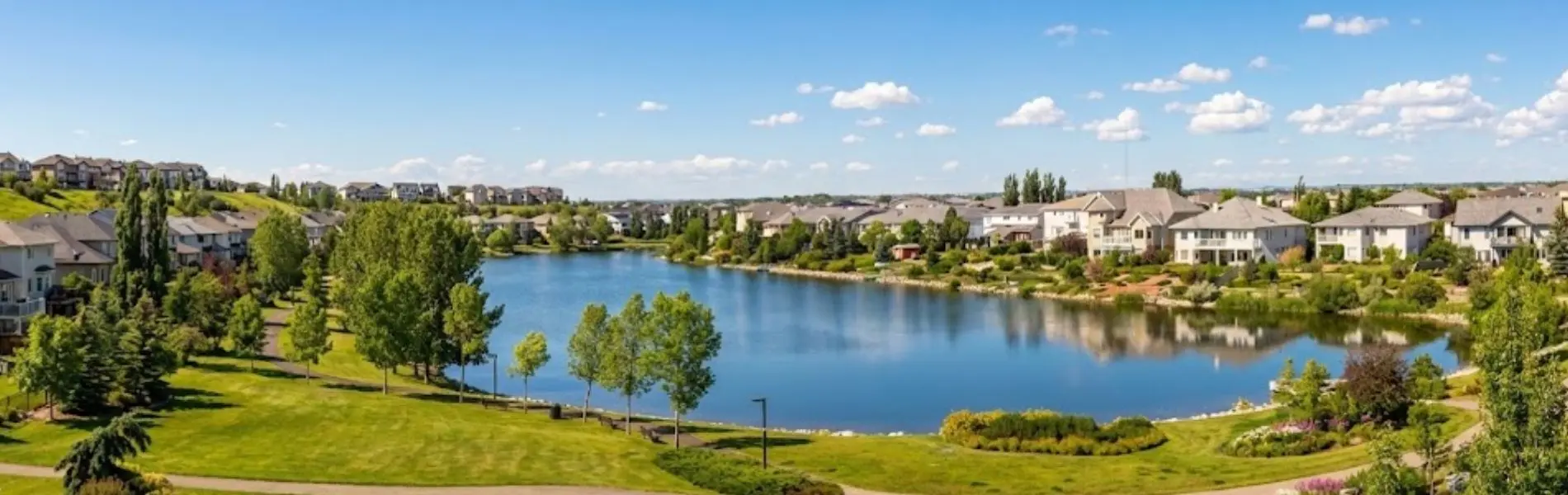 Family homes and wide residential streets in the Windsor Park neighbourhood of Regina